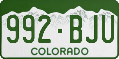 CO license plate 992BJU