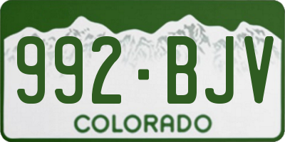 CO license plate 992BJV