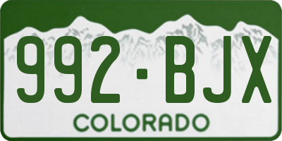 CO license plate 992BJX
