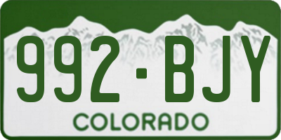 CO license plate 992BJY