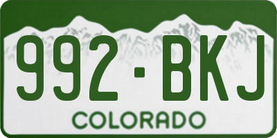 CO license plate 992BKJ