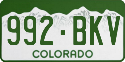 CO license plate 992BKV