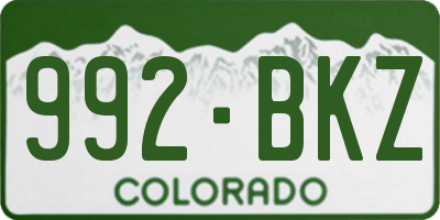 CO license plate 992BKZ