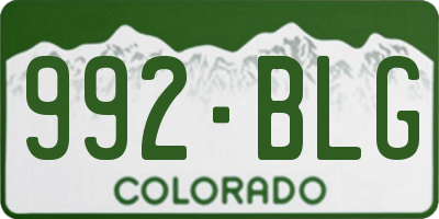 CO license plate 992BLG