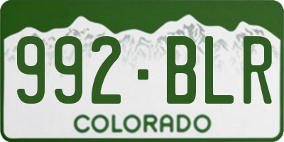 CO license plate 992BLR