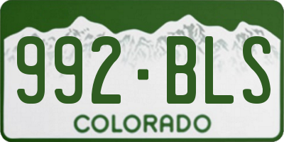 CO license plate 992BLS