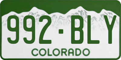 CO license plate 992BLY