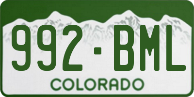CO license plate 992BML