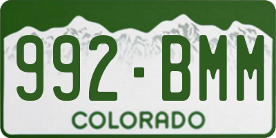 CO license plate 992BMM