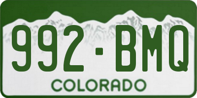 CO license plate 992BMQ