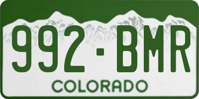 CO license plate 992BMR
