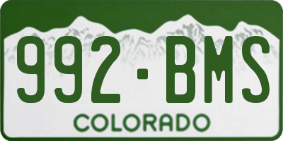 CO license plate 992BMS