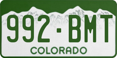 CO license plate 992BMT