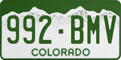 CO license plate 992BMV