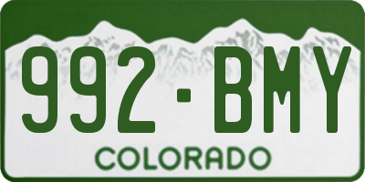 CO license plate 992BMY