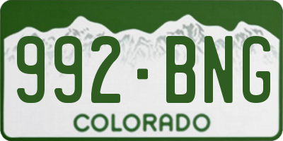 CO license plate 992BNG