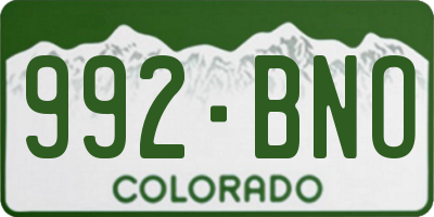 CO license plate 992BNO