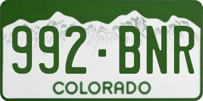 CO license plate 992BNR