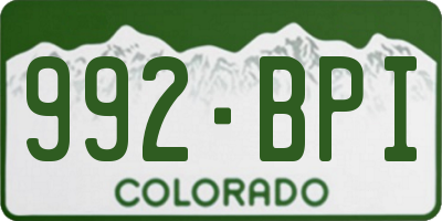 CO license plate 992BPI