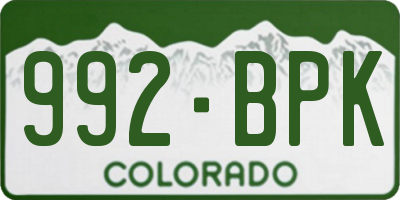 CO license plate 992BPK