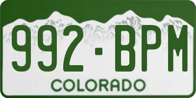 CO license plate 992BPM