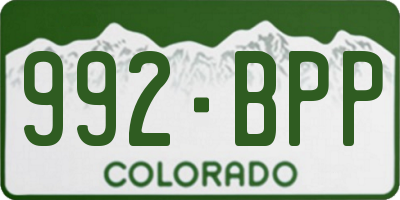 CO license plate 992BPP