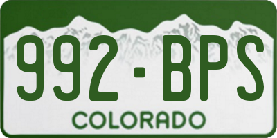 CO license plate 992BPS