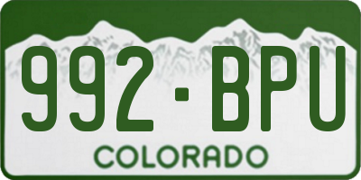 CO license plate 992BPU