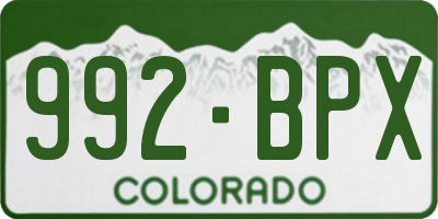 CO license plate 992BPX