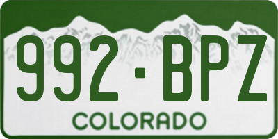 CO license plate 992BPZ