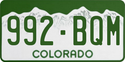 CO license plate 992BQM