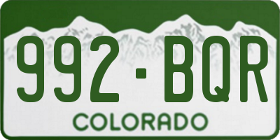 CO license plate 992BQR