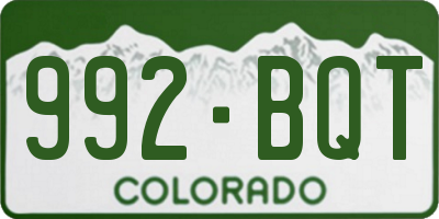 CO license plate 992BQT