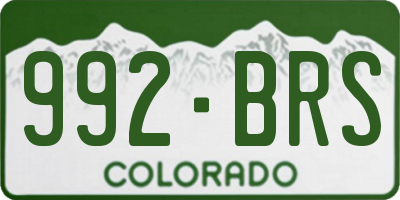 CO license plate 992BRS