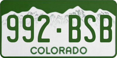CO license plate 992BSB