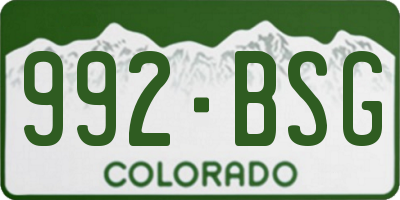 CO license plate 992BSG