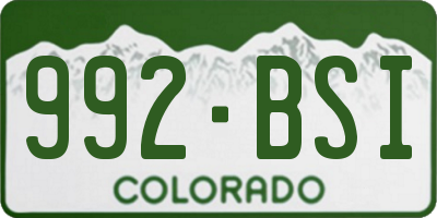 CO license plate 992BSI