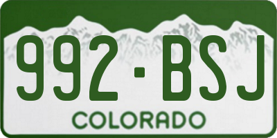 CO license plate 992BSJ