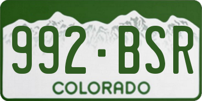 CO license plate 992BSR