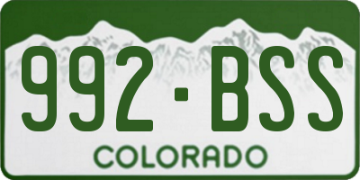 CO license plate 992BSS