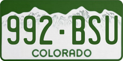 CO license plate 992BSU