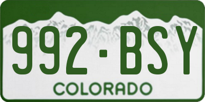 CO license plate 992BSY