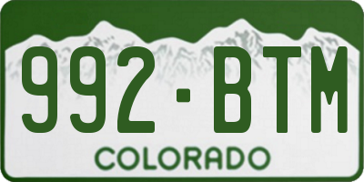 CO license plate 992BTM