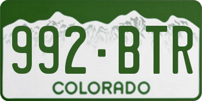 CO license plate 992BTR