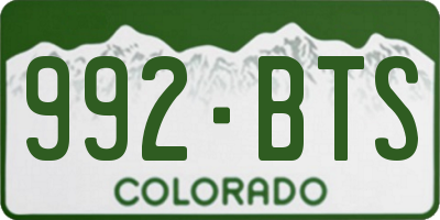 CO license plate 992BTS