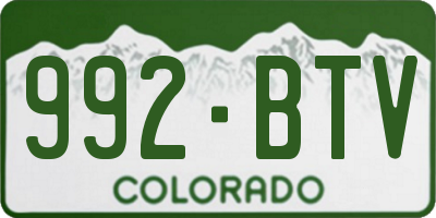 CO license plate 992BTV