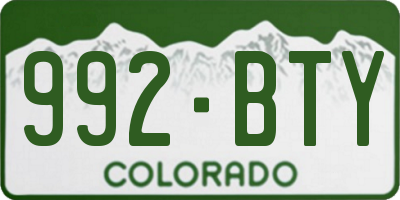 CO license plate 992BTY