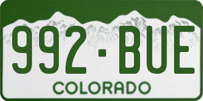 CO license plate 992BUE