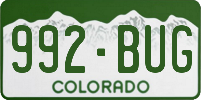 CO license plate 992BUG