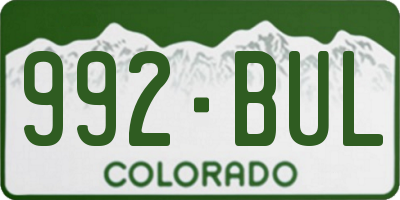 CO license plate 992BUL